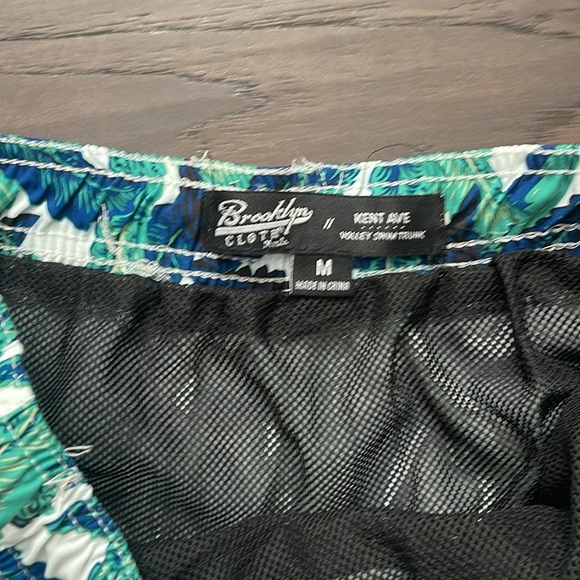 Brooklyn Cloth Mfg Co Kent Ave Men’s Swim Trunks Size Medium NEW Green/Blue - Picture 5 of 6